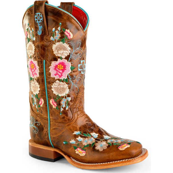 MACIE BEAN - LITTLE GIRLS' HONEY BUNCH WESTERN BOOTS - SQUARE TOE - TAN MACIE BEAN - LITTLE GIRLS' HONEY BUNCH WESTERN BOOTS - SQUARE TOE - TAN